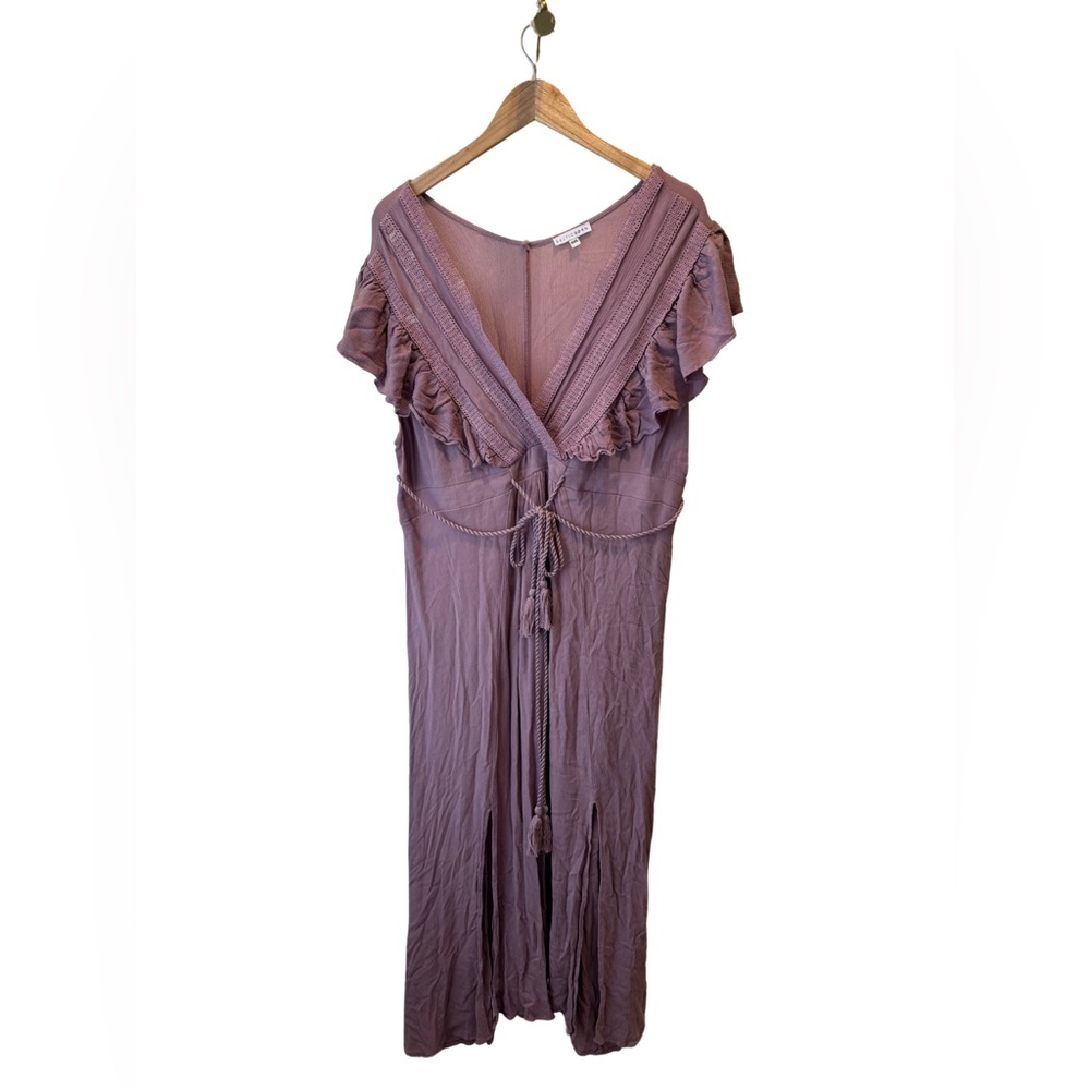 Baltic Born Jennifer Midi Dress Dusty Mauve Women’s XXXL Ruffle Feminine Tassel